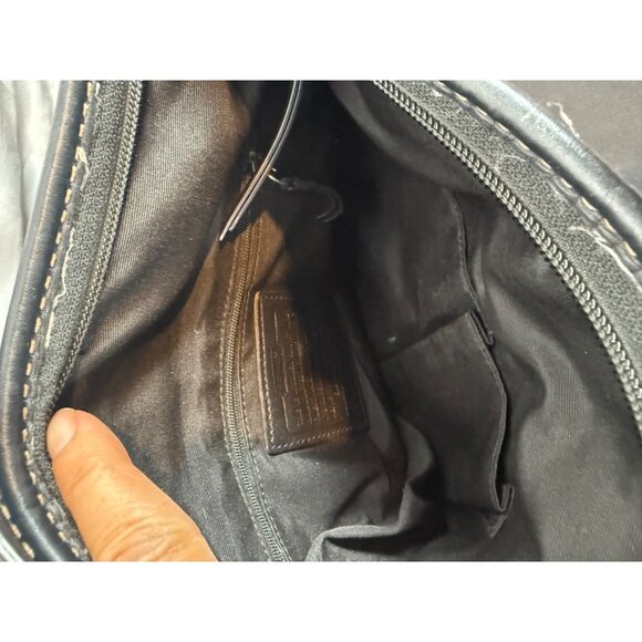 Coach Signature Sufflette C Canvas & Leather Hobo Shoulder Crossbody Bag - Picture 11 of 15